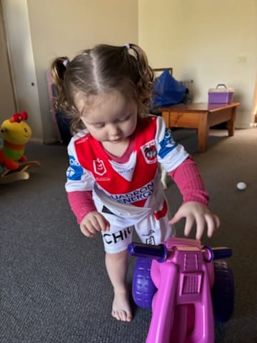 Customer photo review of 2025 St. George Illawarra Dragons Home Infant Kit