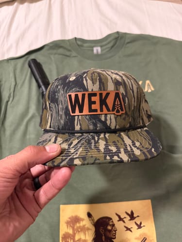 Customer photo review of Custom Leather Patch Goat Rope Hats - Mossy Oak & Old’s Cool Styles - Lost Hat Co.