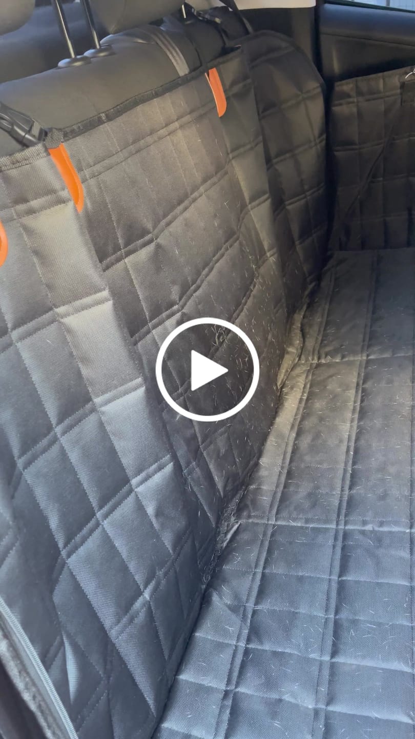 Customer video review of Mellowpurr Sert Tabanlı Araba Koltuk Koruyucu