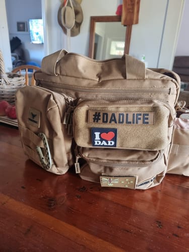 Customer photo review of Tacpac 'Recon 2.0' Desert Storm Nappy Bag Set