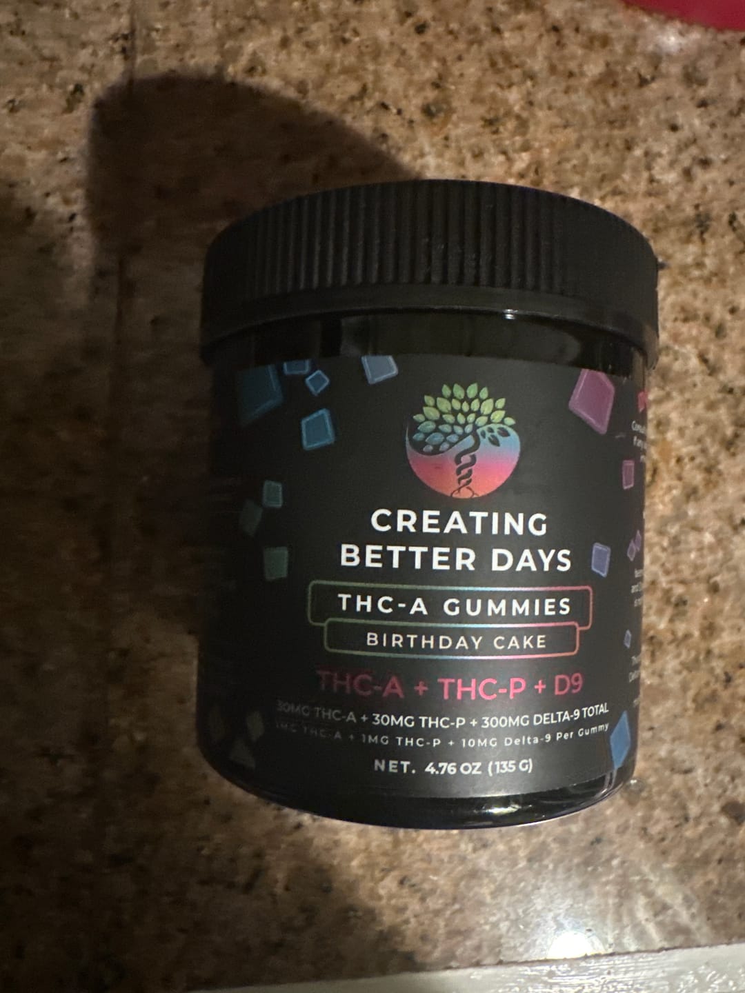 Customer photo review of Birthday Cake THCA + THCP + Delta 9 Gummies 360 MG