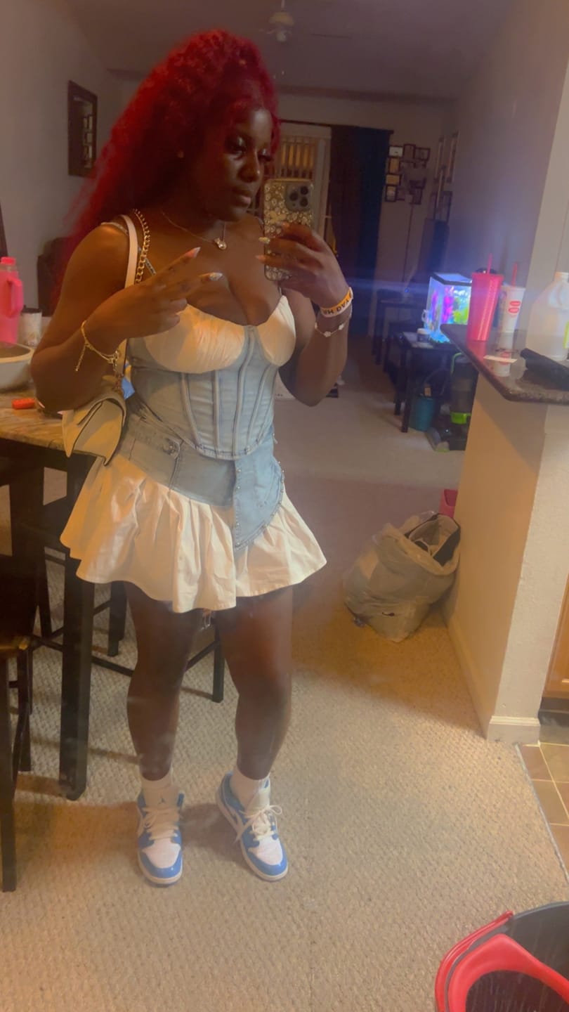 Customer photo review of Melbourne Poplin Denim Bustier Top & Skirt SET