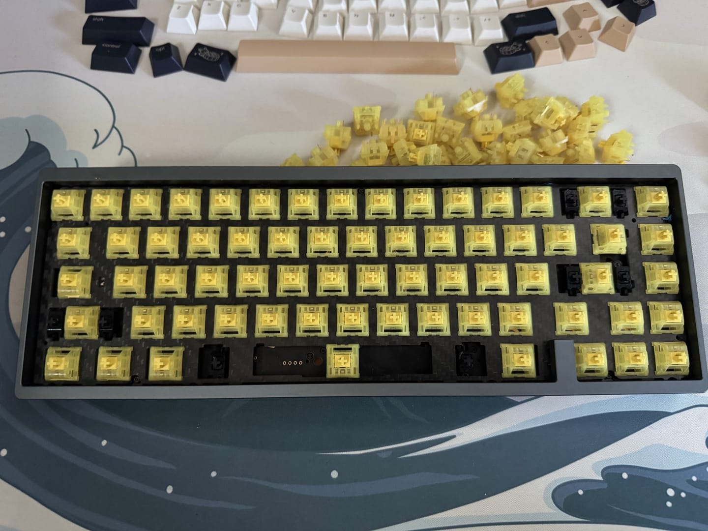 Customer photo review of KEYGEEK SUNFLOWER LINEAR SWITCH FACTORY LUBED EDITION (10PCS)