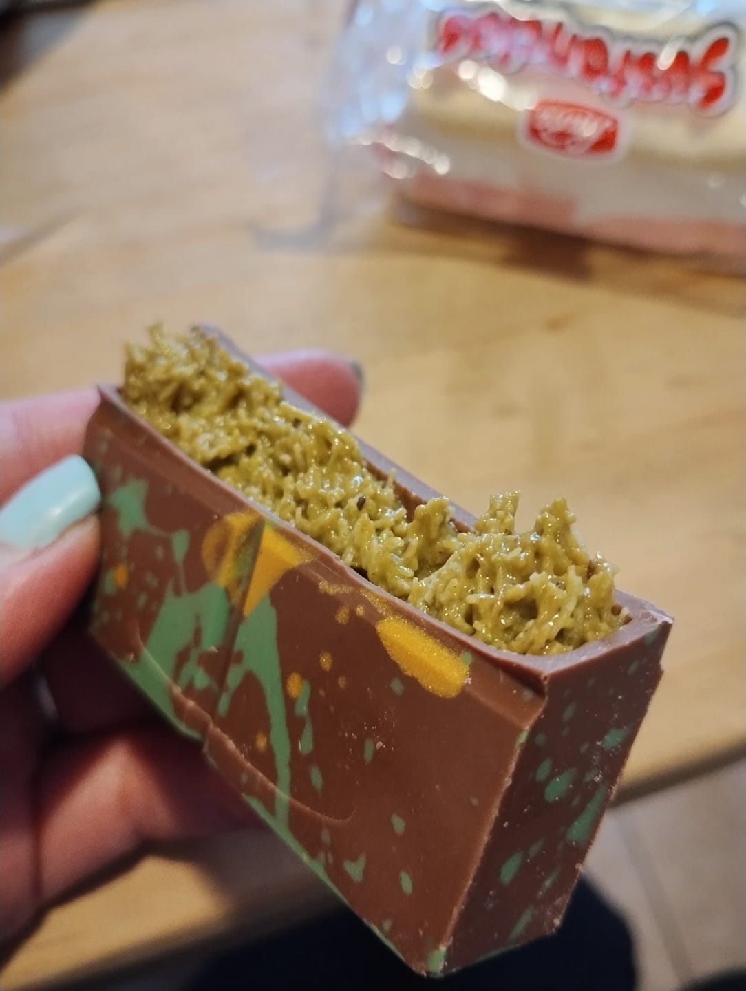 Customer photo review of Tableta Viral de Dubái Leche - Pistacho Habibi