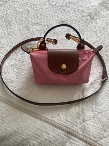 Customer photo review of Longchamp Women's Le Pliage Original Pouch With Handle Marshmallow