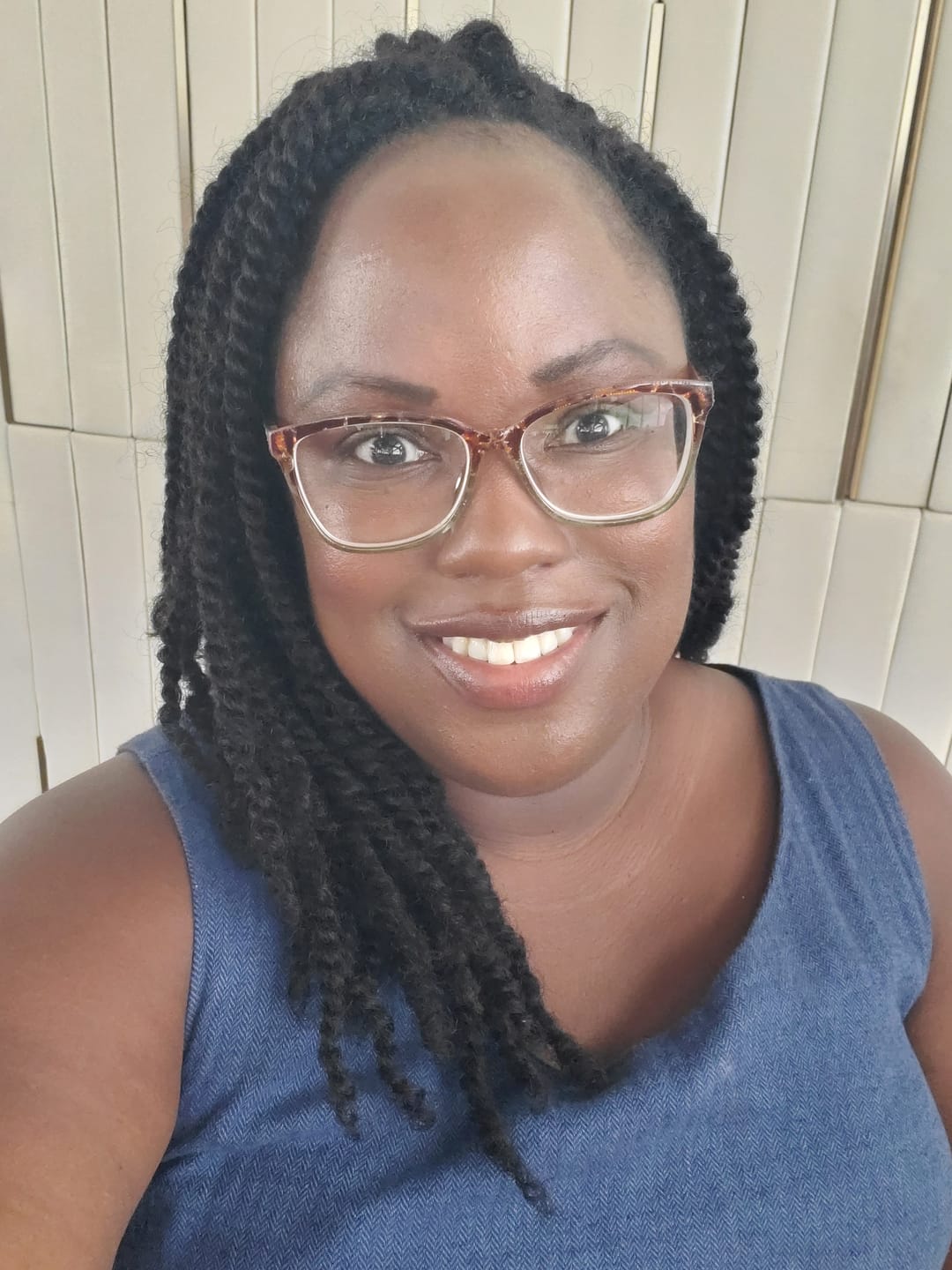 Customer photo review of Pre-Twisted Human Passion Twist Crochet Hair