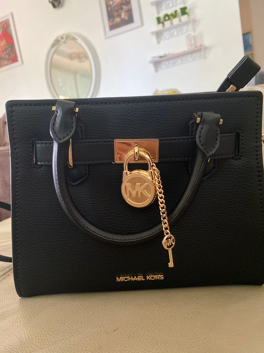 Customer photo review of Michael Kors Hamilton Small Satchel In Black