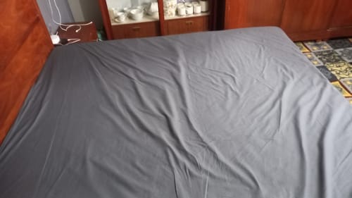 Customer photo review of Ferrera Grey-Fitted Sheet Set
