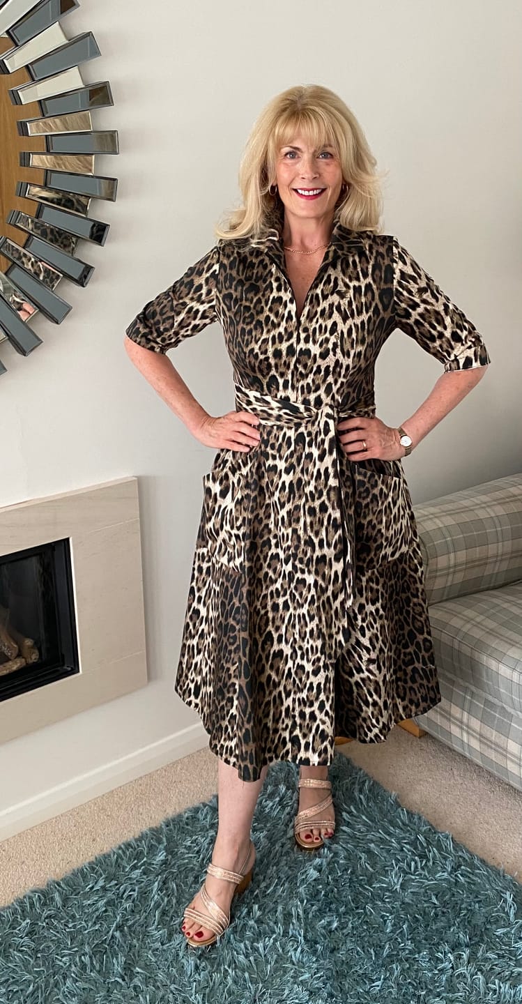 Customer photo review of PRE-ORDER - 'Zip Pocket' dress in leopard print - Delivered wc 9th June