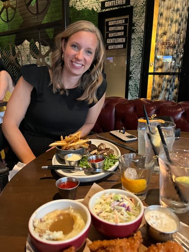 Customer photo review of Gauze Flutter Trim Tank Dress