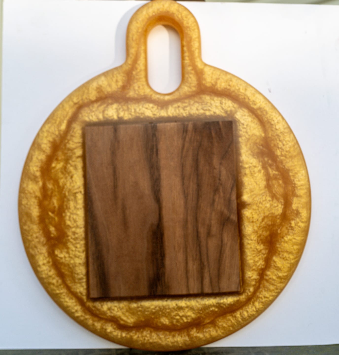 Customer photo review of 12x10x0.75" Small Round Cheese Board With Stadium Handle Silicone Mold