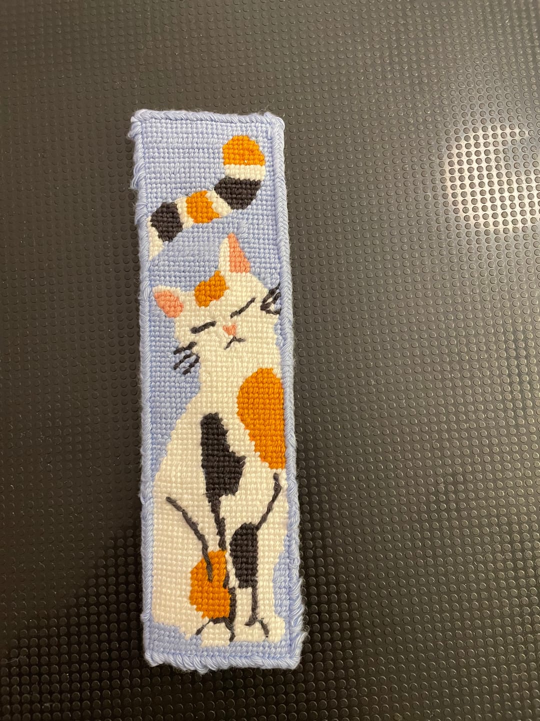 Customer photo review of The Great Catsby Bookmark Needlepoint Kit