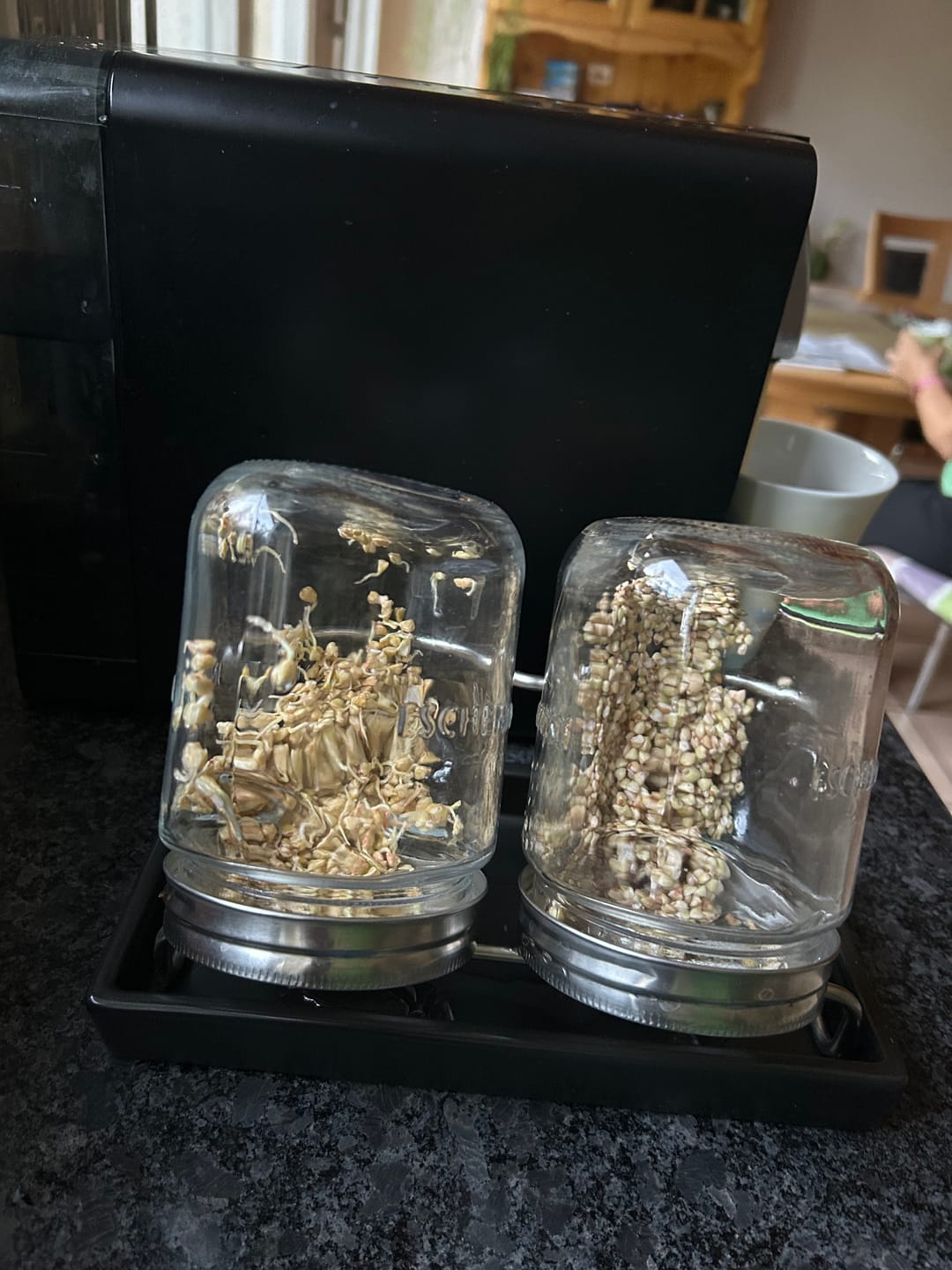 Customer photo review of ESCHENFELDER® Sprossenglas-Set ll (750ml) / Keramik SCHWARZ