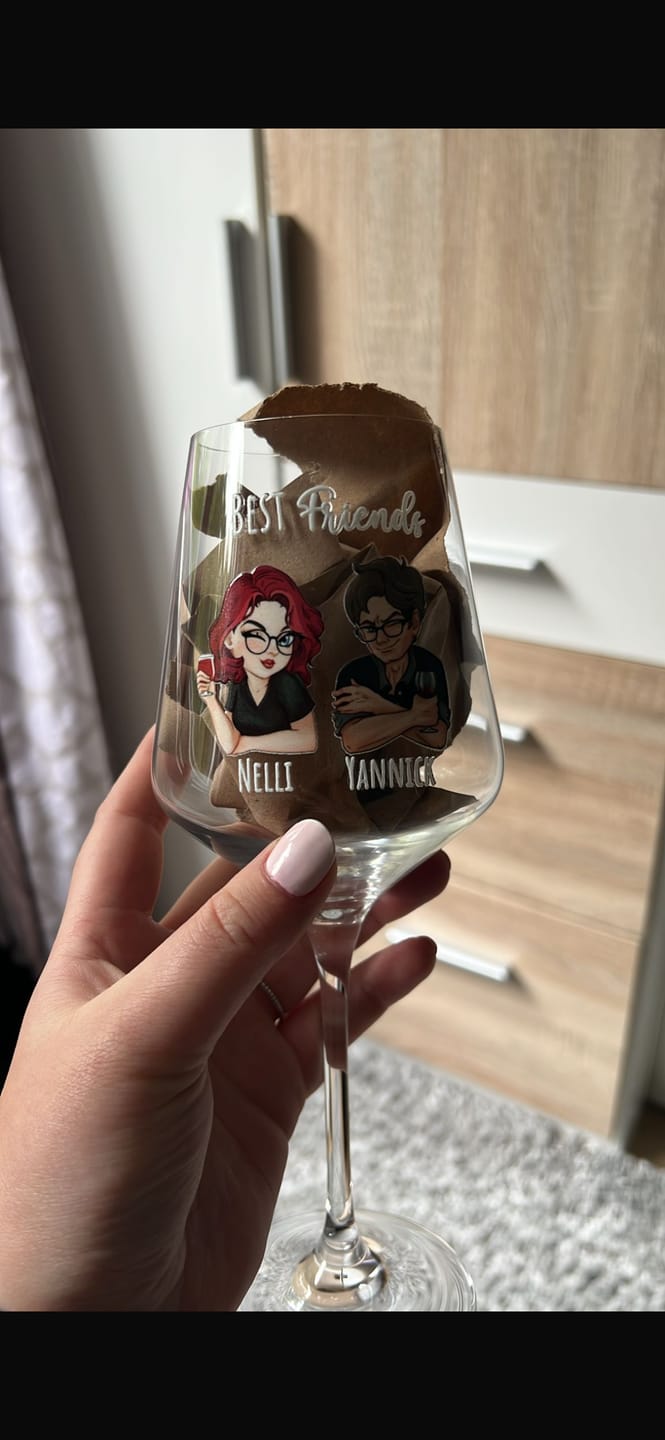 Customer photo review of Beste Freunde - Personalisiertes Glas für Sommergetränke
