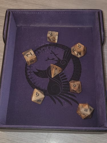 Customer photo review of URWizards D&D Petrified Wood Gemstone Engraved Dice Set(Limited edition)