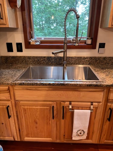 Customer photo review of Klempner Professional Pull Down Spray Dual Handle Swivel Spout Kitchen Faucet