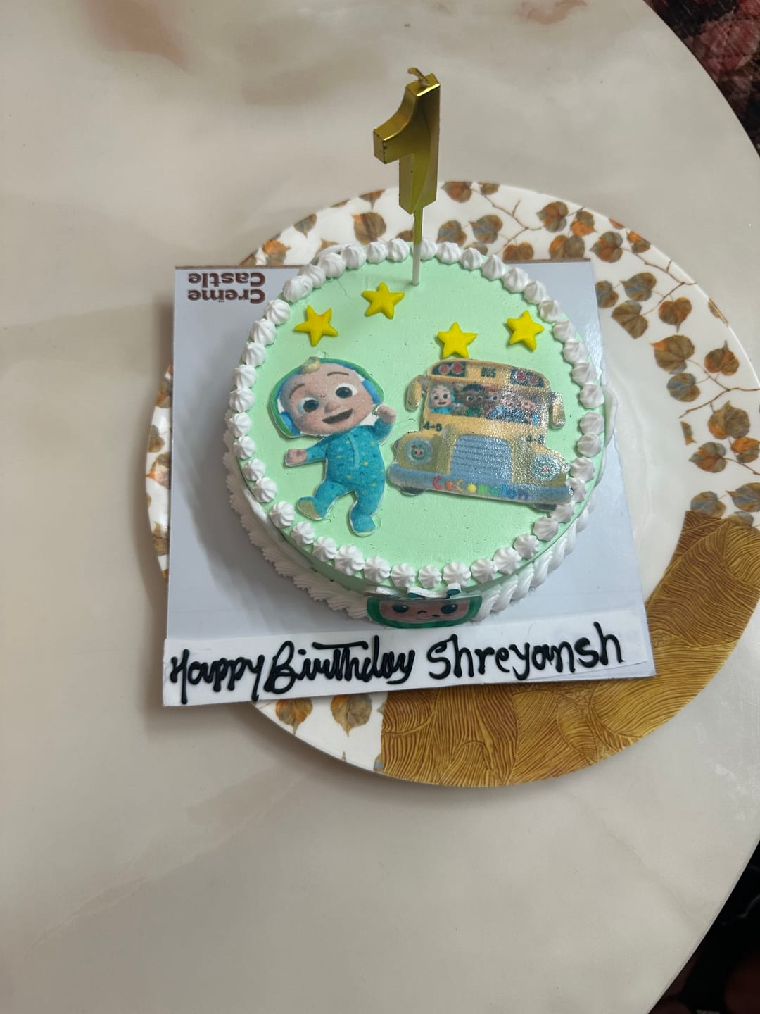 Customer photo review of Cocomelon photo cake