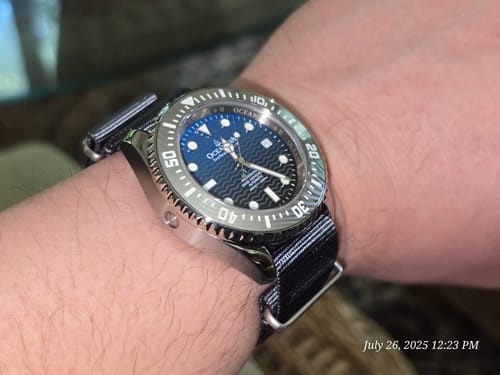 Customer photo review of Oceaneva 6000m Deep Marine Explorer VI Grade 5 Titanium Automatic Watch Blue Black Dial