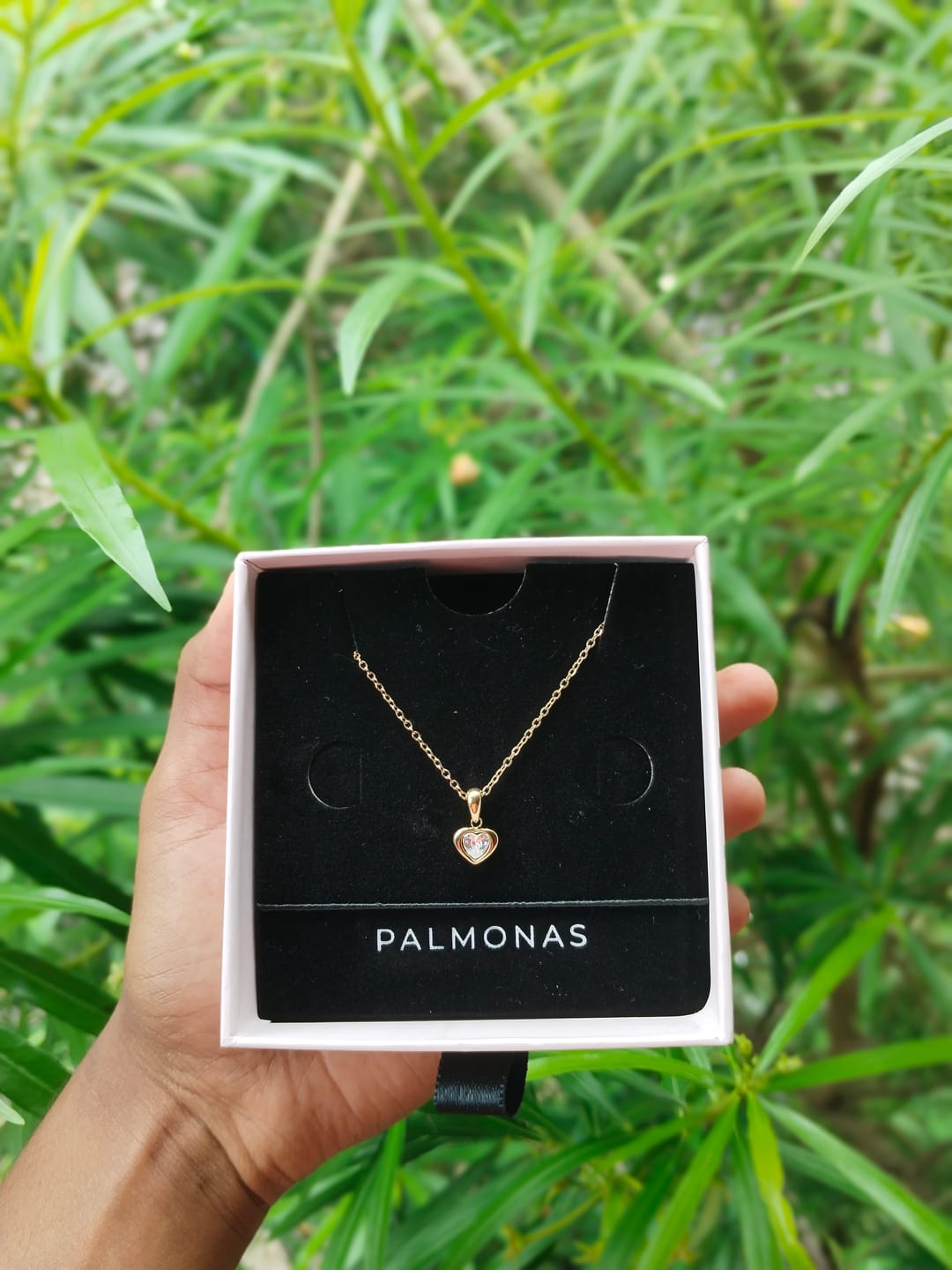 Customer photo review of Twin Glow Heart Necklace