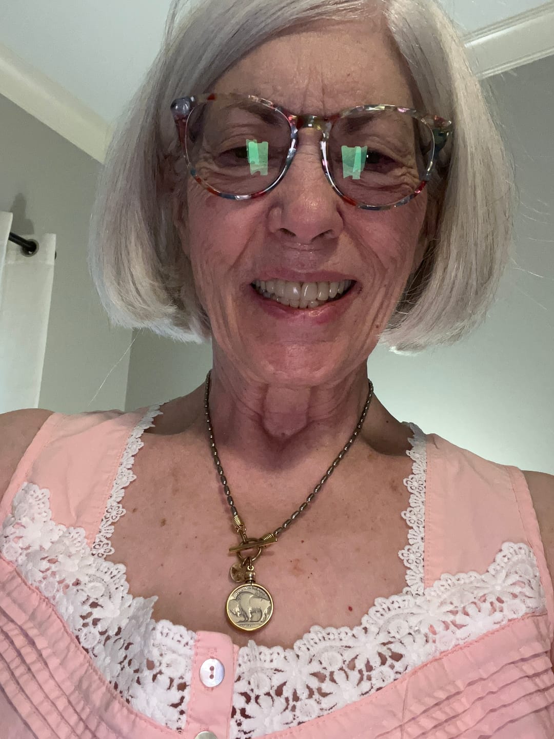 Customer photo review of Buffalo nickel necklace