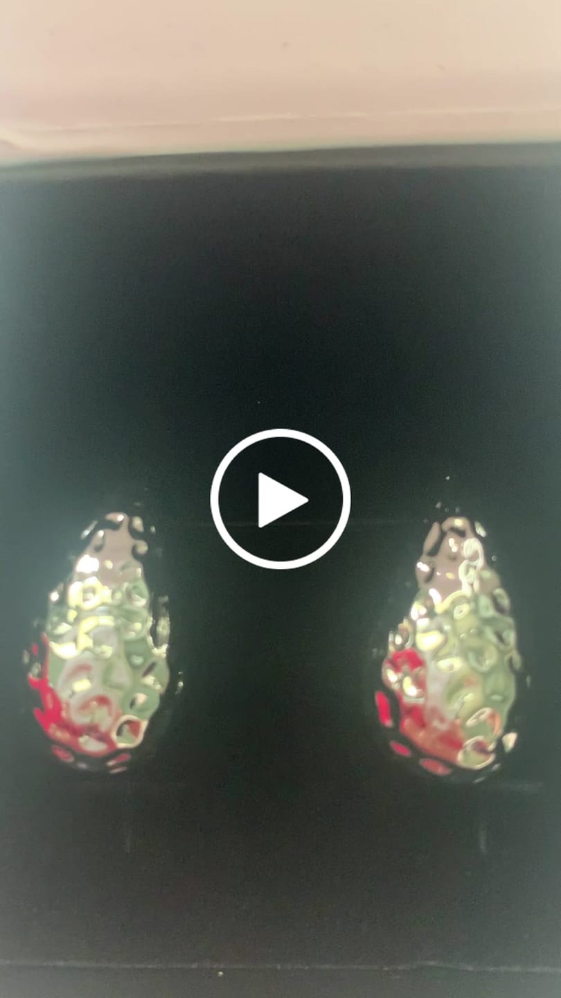 Customer video review of Candice 18k White Gold Plated Teardrop Stud Earrings