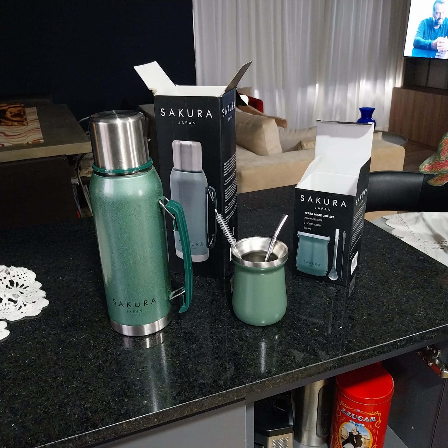 Customer photo review of Termo Sakura Clásico 1L De Acero Inoxidable Verde