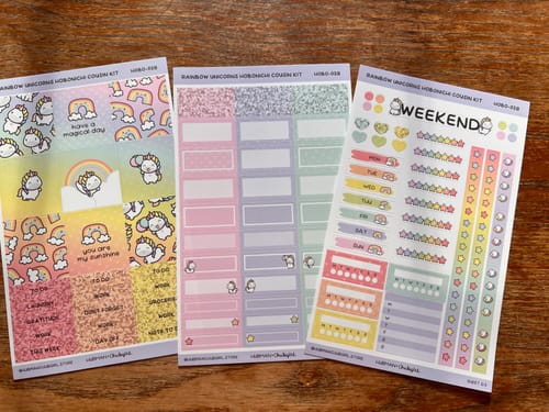 Customer photo review of Rainbow Unicorns Theme Hobonichi Cousin Weekly Kit (Set of 3)