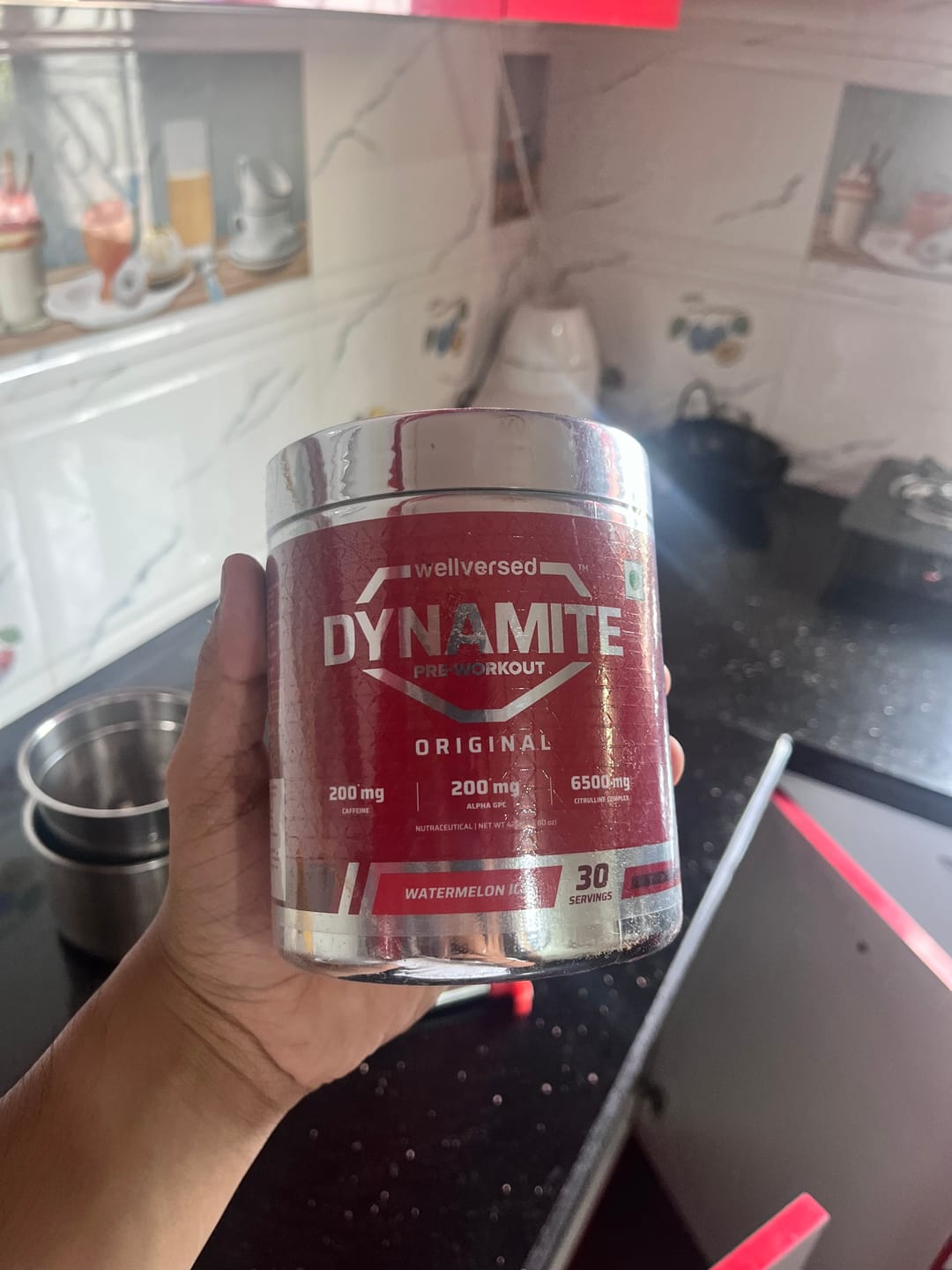 Customer photo review of Dynamite Pre-Workout (420g, 30 Servings) | Watermelon Ice