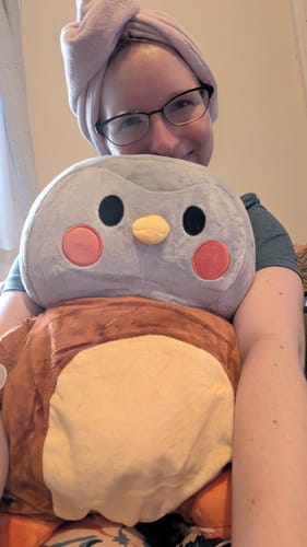 Customer photo review of Gray Plushie: Where Soft Self-Care Begins
