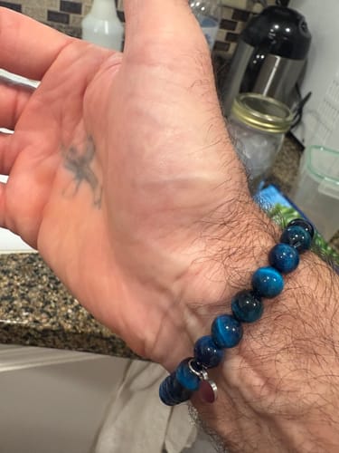 Customer photo review of Blue Tiger Eye Bracelet