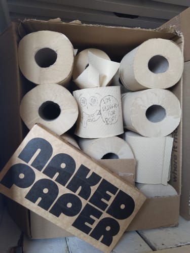 Customer photo review of Unbleached Bamboo Toilet Paper