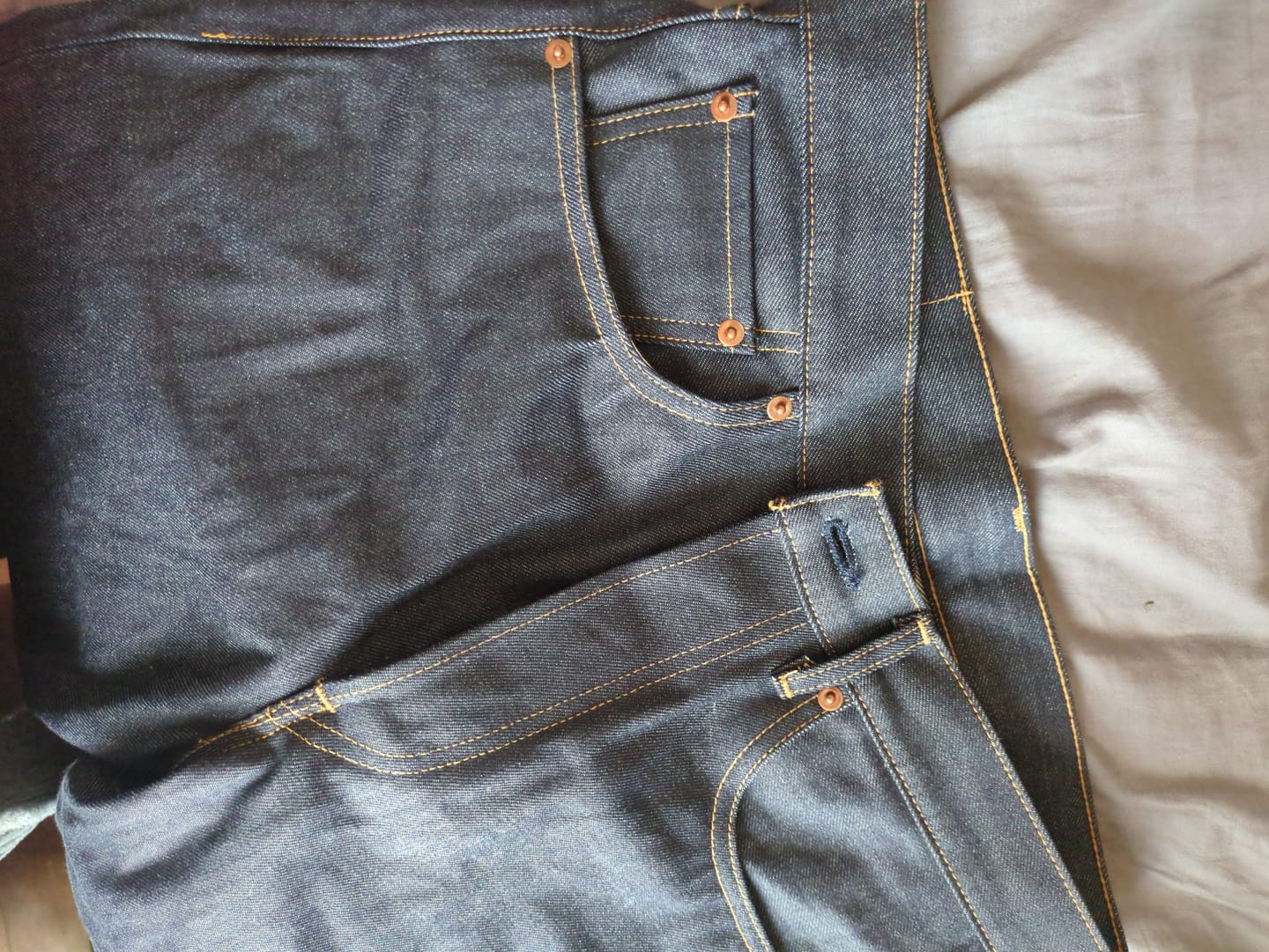 Customer photo review of Lot 602 1969 Model Selvedge Denim Jeans