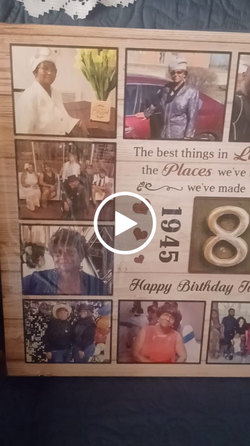 Customer video review of Customized Gifts For Birthday - Personalized Canvas Prints - Photo Collage Canvas, Unique Gifts 80th Birthday For Him, For Her