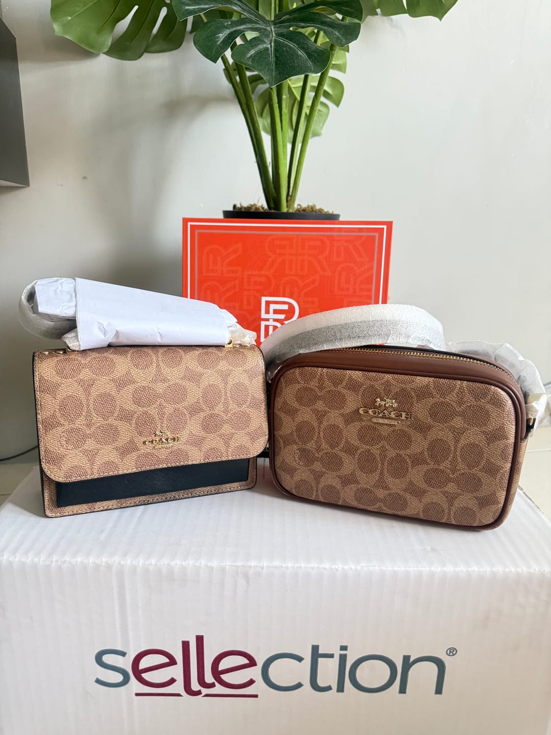 Customer photo review of Coach Mini Klare Crossbody In Signature Gold Tan Black