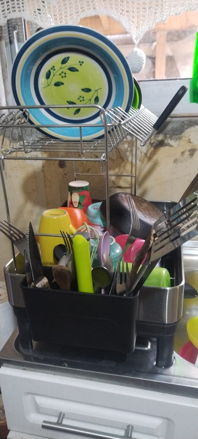 Customer photo review of Escurridor De Platos Inoxidable De 2 Niveles Organizador De Cocina