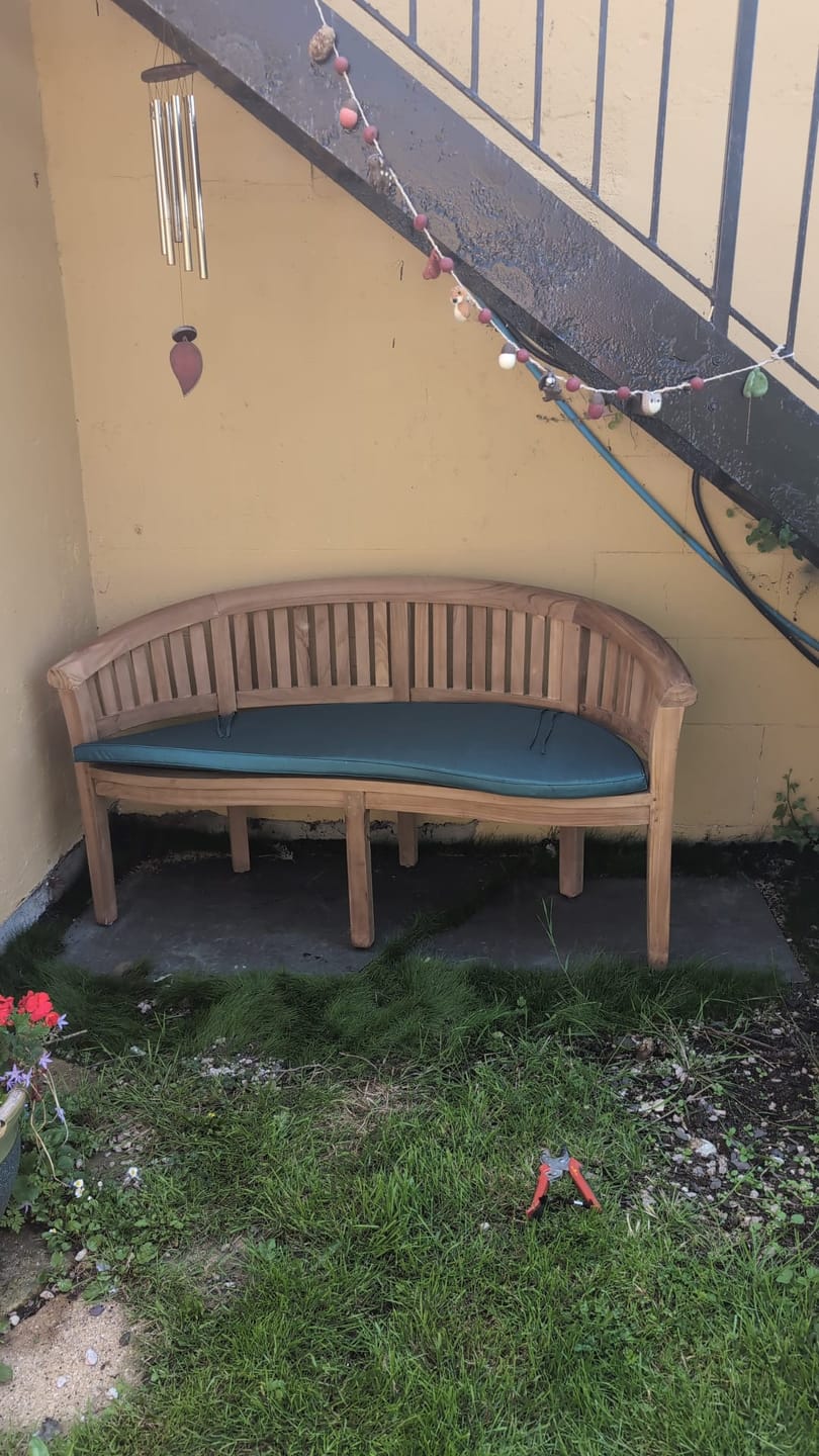 Customer photo review of San Francisco Teak Bench Three Seater (Cushion Included)