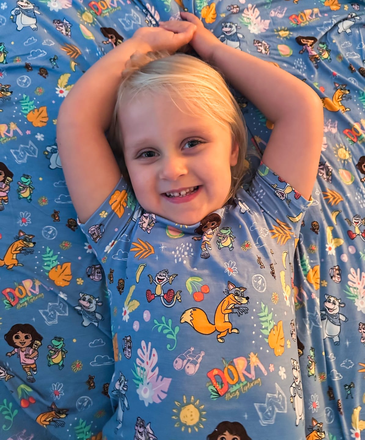 Customer photo review of Dora: Fiesta Fun Bamboo Kids Pajama Short Set