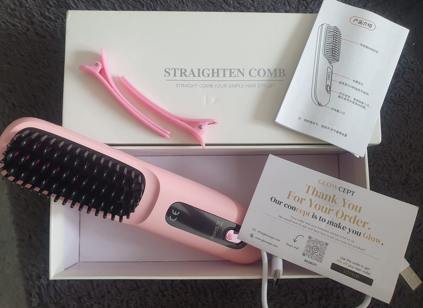 Customer photo review of The Glow Wave™ | Wireless Heated Brush
