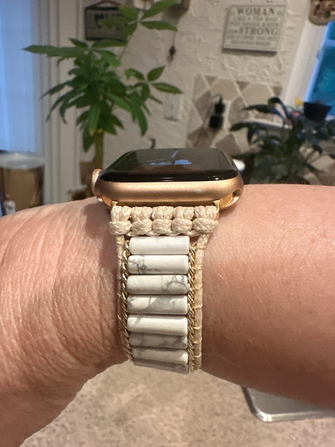 Customer photo review of Heavenly Howlite Apple Watch Strap