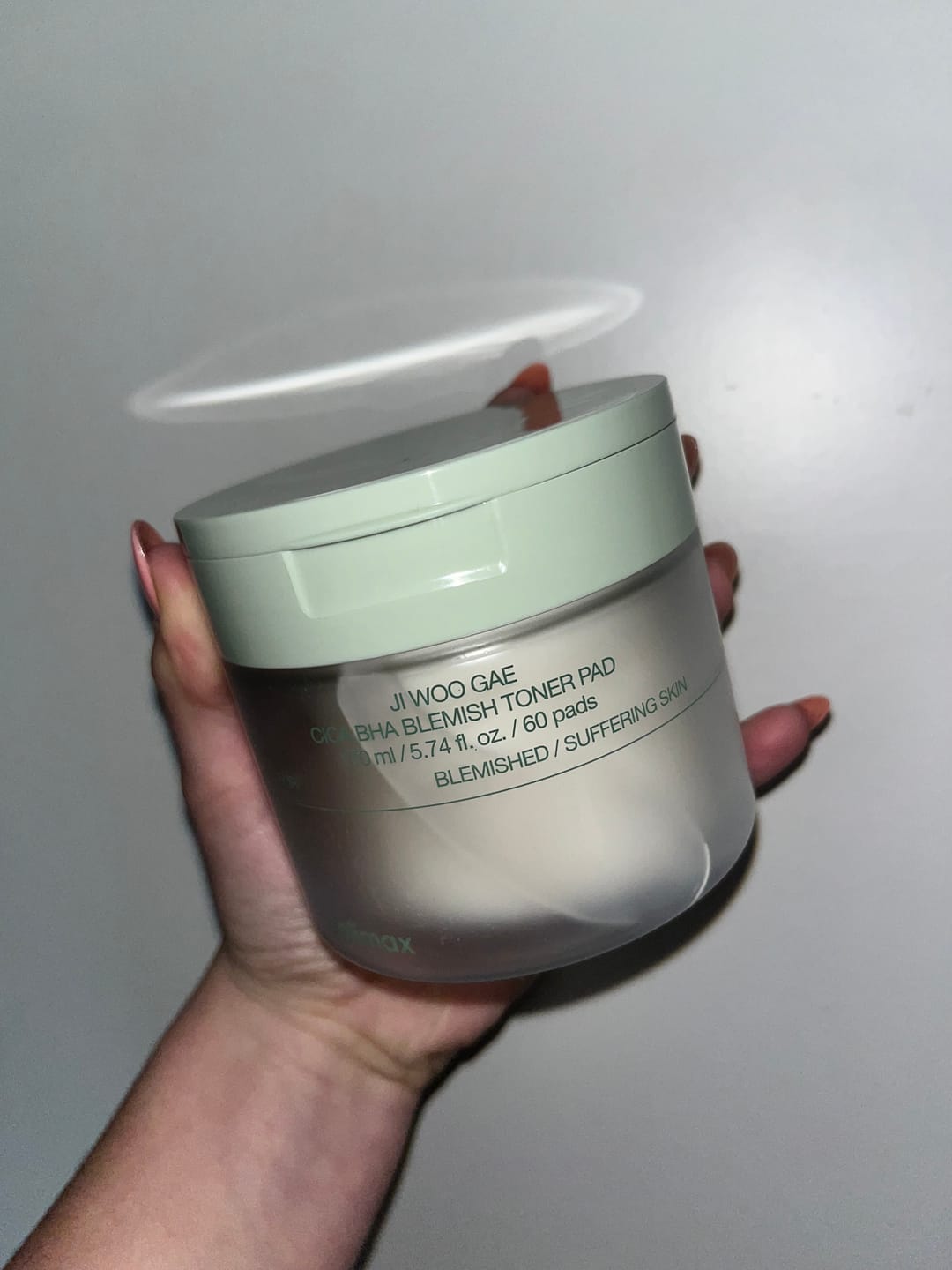 Customer photo review of Pīlinga spilventiņi iekaisumu novēršanai problemātiskai ādai Celimax Ji Woo Gae Cica BHA Blemish Toner Pad
