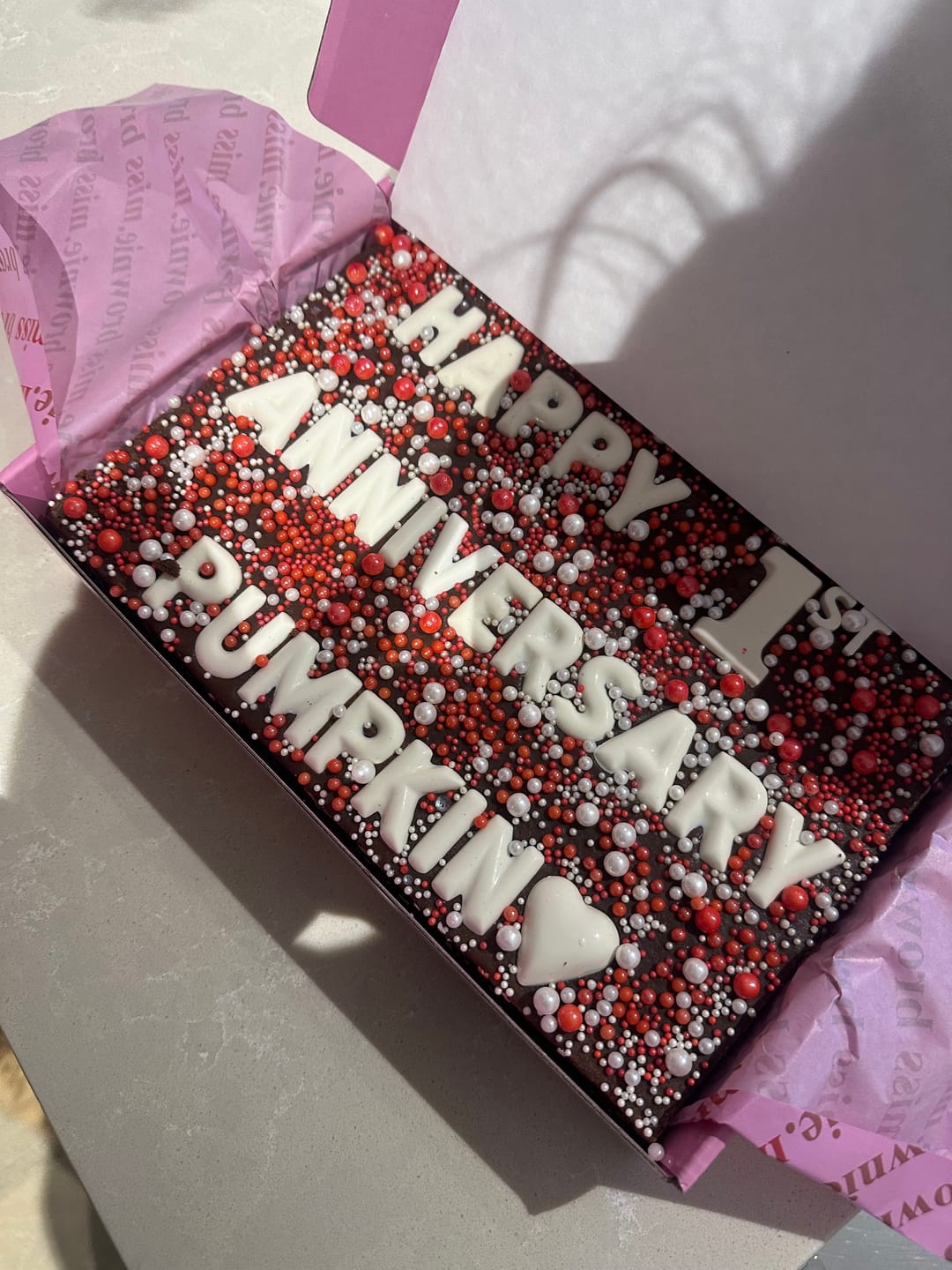 Customer photo review of Custom Anniversary Brownie
