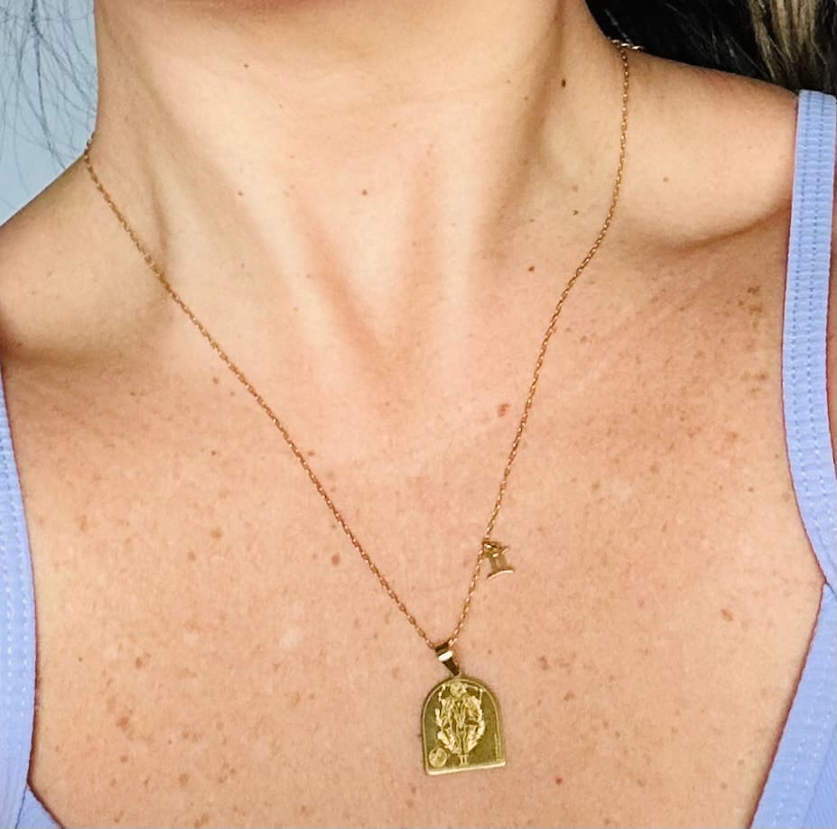 Customer photo review of I AM GEMINI ZODIAC AFFIRMATION NECKLACE (Last Restock)