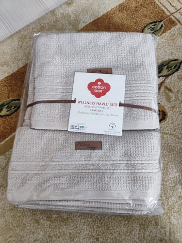 Customer photo review of Cotton Box %100 Pamuk Wellness Havlu Seti Sand Bej