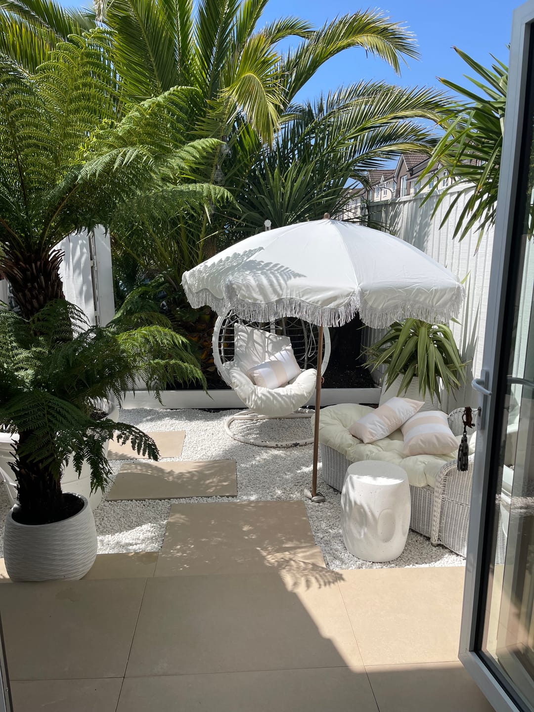 Customer photo review of Outdoor Garden Waterproof Rectangle Cushion - 3 Stripes