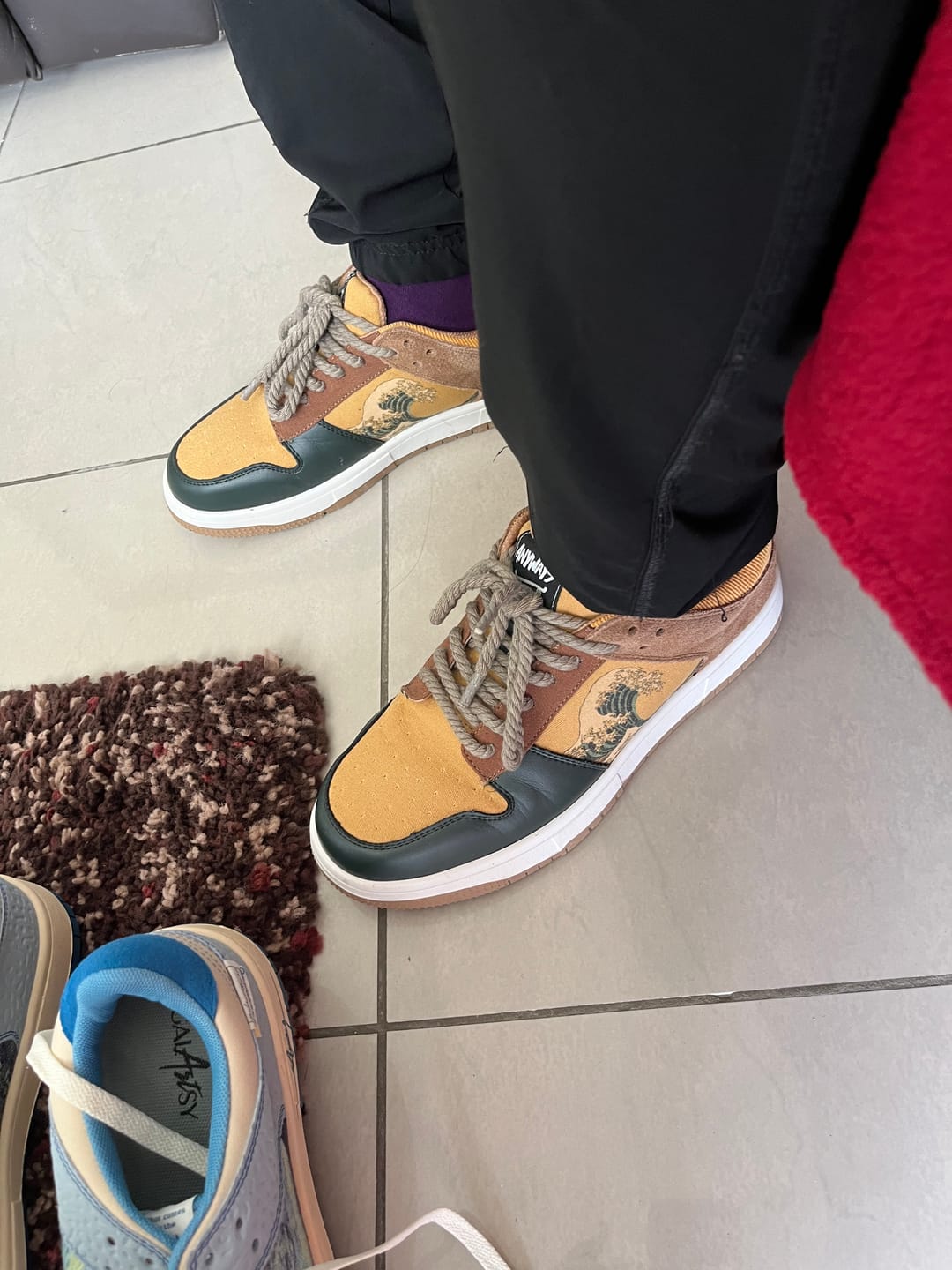 Customer photo review of The great wave off Kanagawa inspired sneakers