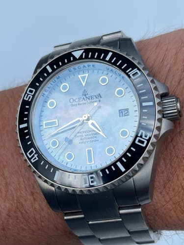 Customer photo review of Oceaneva Deep Marine Explorer II Titanium Limited Edition Watch White Dial