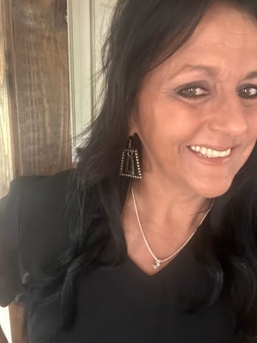 Customer photo review of Geometric Dot Hoop Earrings