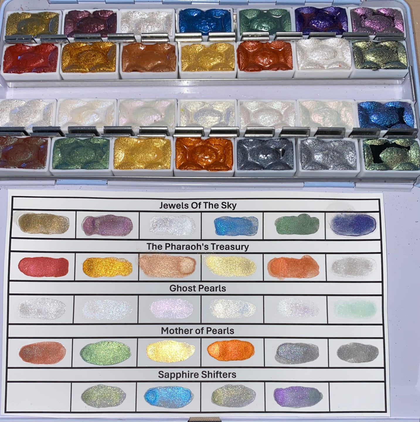 Customer photo review of The Luminous Treasury Box - 28 COLORS BUNDLE- (4 COLOR SHIFTERS, 24 SHIMMER COLORS)