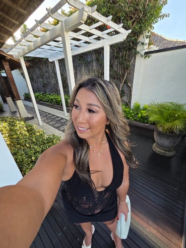 Customer photo review of GOLD OCEAN LETTER NECKLACE