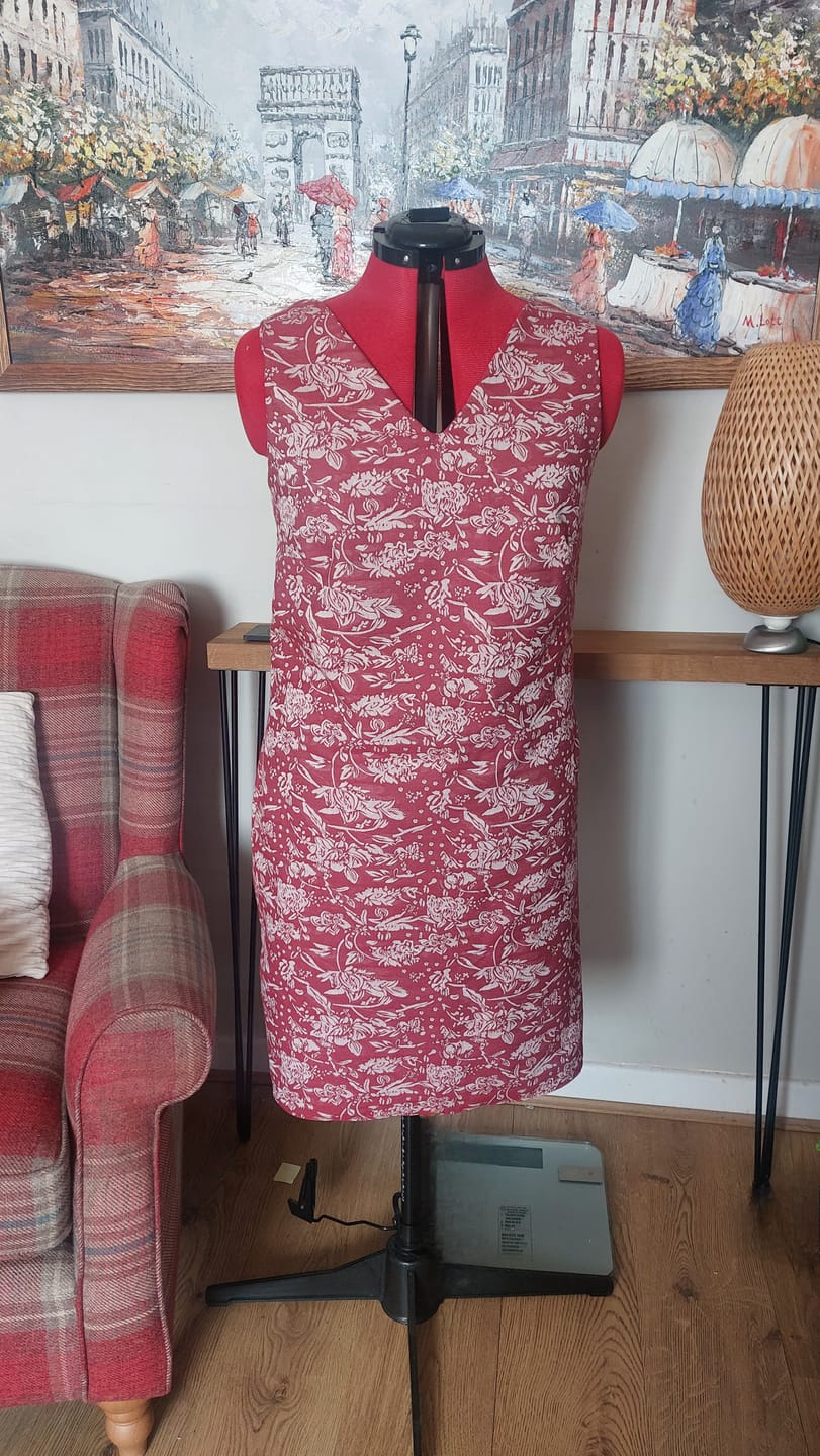 Customer photo review of Floral Jacquard Denim Look Fabric